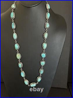 Navajo sterling silver turquoise necklace