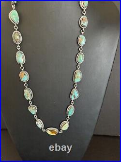 Navajo sterling silver turquoise necklace