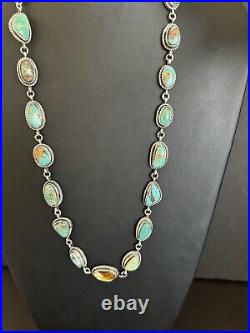 Navajo sterling silver turquoise necklace