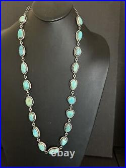 Navajo sterling silver turquoise necklace