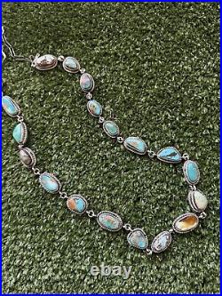 Navajo sterling silver turquoise necklace