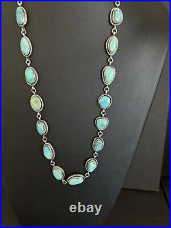 Navajo sterling silver turquoise necklace