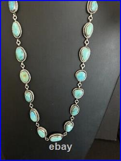 Navajo sterling silver turquoise necklace