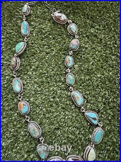 Navajo sterling silver turquoise necklace