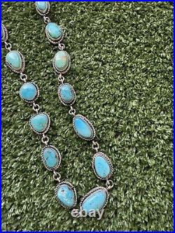 Navajo sterling silver turquoise necklace