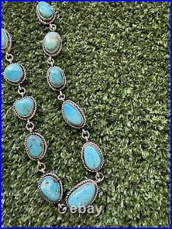 Navajo sterling silver turquoise necklace