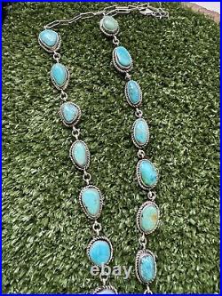 Navajo sterling silver turquoise necklace