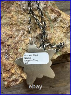 Navajo sterling silver turquoise star necklace 28 inch