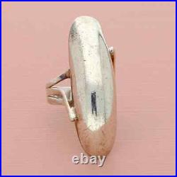 Navajo sterling silver vintage chester nez elongated dome ring size 6