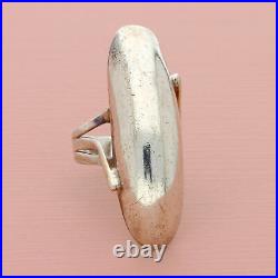 Navajo sterling silver vintage chester nez elongated dome ring size 6