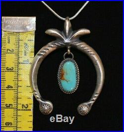 Necklace Naja Turquoise & Sterling Silver Navajo Native American Artist M C