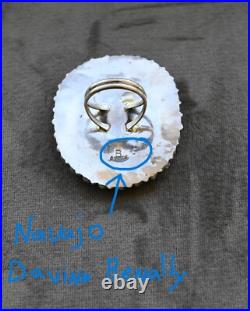 New BIG Navajo sz 7 Ring by Benally Sleeping Beauty Turquoise & Sterling 16 gram