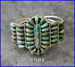 New Navajo Cuff by D Benally Sterling & Mojave Turquoise 29 grams 6.75 wearable