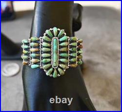 New Navajo Cuff by D Benally Sterling & Mojave Turquoise 29 grams 6.75 wearable