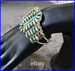 New Navajo Cuff by D Benally Sterling & Mojave Turquoise 29 grams 6.75 wearable