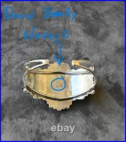 New Navajo Cuff by D Benally Sterling & Mojave Turquoise 29 grams 6.75 wearable