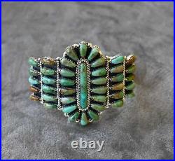 New Navajo Cuff by D Benally Sterling & Mojave Turquoise 29 grams 6.75 wearable