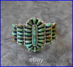 New Navajo Cuff by D Benally Sterling & Mojave Turquoise 29 grams 6.75 wearable