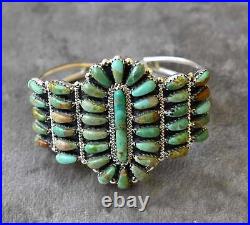 New Navajo Cuff by D Benally Sterling & Mojave Turquoise 29 grams 6.75 wearable