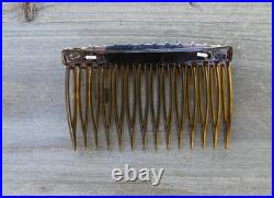 New Navajo by D Benally Hair comb beret Sterling & 13 Mojave Turquoise 3 inch
