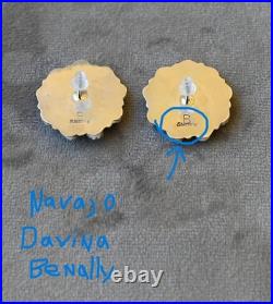 New Navajo earrings by D. Benally Sleeping Beauty Turquoise & Sterling 10 grams