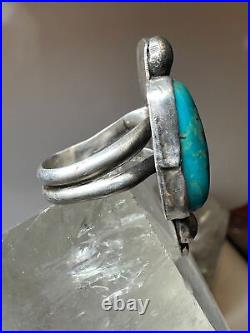 Nude lady ring size 8.75 long turquoise figurative Navajo sterling silver