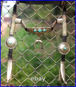 OLD PAWN NAVAJO HEADSTALL TURQUOISE Sterling Silver horse equestrian Western