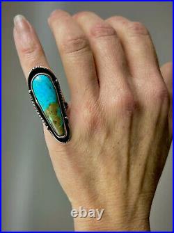OLD PAWN Vintage Navajo Native American Sterling Silver Turquoise Ring