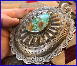OMG! Massive Navajo Indian Sterling Silver & Turquoise Old Pawn Concho Belt