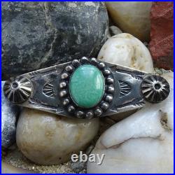 Old Fred Harvey Era Navajo Pin Brooch Oval Turquoise Satellite Raindrops Buttons