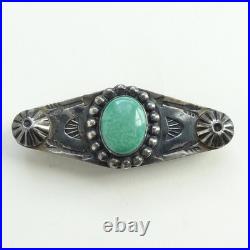 Old Fred Harvey Era Navajo Pin Brooch Oval Turquoise Satellite Raindrops Buttons