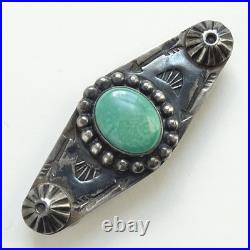 Old Fred Harvey Era Navajo Pin Brooch Oval Turquoise Satellite Raindrops Buttons