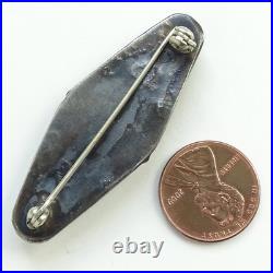 Old Fred Harvey Era Navajo Pin Brooch Oval Turquoise Satellite Raindrops Buttons