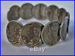 Old NAVAJO Mercury DIME Coin & STERLING Silver 24 Squash Blossom & Bracelet Set