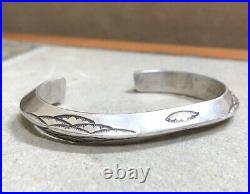 Old Pawn FRED HARVEY ERA Stamped Solid Sterling Silver CARINATED Cuff Bracelet