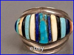 Old Pawn Navajo Native American Sterling Silver Inlay Stone Turquoise 1930