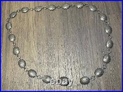 Old Pawn Navajo Sterling Silver Concho Stamped Belt Chain Native 62g