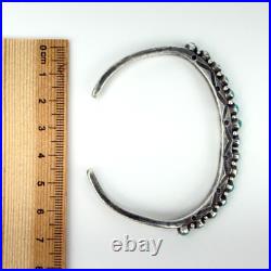 Old Pawn Navajo Sterling Silver Fifteen SNAKE EYE TURQUOISE Bracelet
