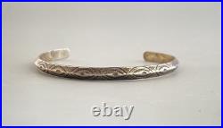 Old Pawn Navajo Sterling Silver Handstamped Bracelet