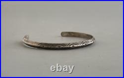 Old Pawn Navajo Sterling Silver Handstamped Bracelet