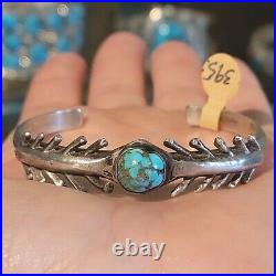 Old Pawn Navajo Turquoise Sterling Silver Cuff Bracelet
