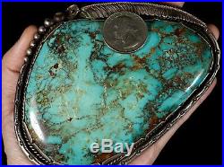 Old Pawn Vintage Navajo HUGE Royston SLAB Turquoise & Sterling Belt Buckle
