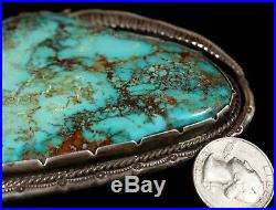 Old Pawn Vintage Navajo HUGE Royston SLAB Turquoise & Sterling Belt Buckle