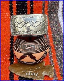 Old Southwest Native American Stamped Sterling Silver Bracelet
