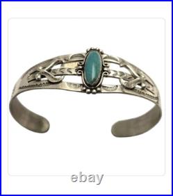 Original Trading Post Sticker Vintage Navajo Sterling Silver Turquoise Bracelet Original Trading Post Sticker Vintage Navajo Sterling Silver Turquoise Bracelet