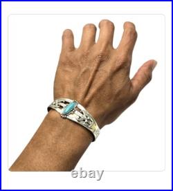 Original Trading Post Sticker Vintage Navajo Sterling Silver Turquoise Bracelet Original Trading Post Sticker Vintage Navajo Sterling Silver Turquoise Bracelet