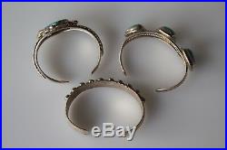 Outstanding Old Pawn Sterling Silver Navajo Heavy Cuff Ring Lot Hallmarked 5 oz