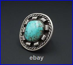 Paul Chee Navajo Sterling Silver Turquoise Statement Ring Size 7.25 RS2694