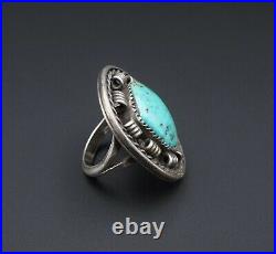 Paul Chee Navajo Sterling Silver Turquoise Statement Ring Size 7.25 RS2694
