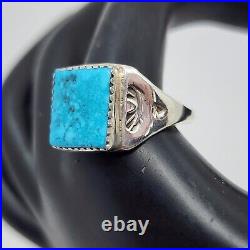 Pauline Nelson Navajo Amazing Sterling Silver Turquoise Mens Ring Size 13